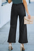 High Waisted Center Seam Wide Leg Cropped Denim Jeans